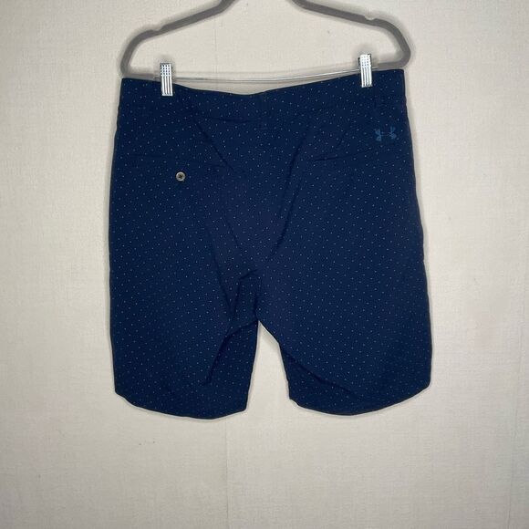 Under Armour Shorts Mens 38 Blue Polka Dot Casual Golf Performance Chino 10,5” - Picture 4 of 7